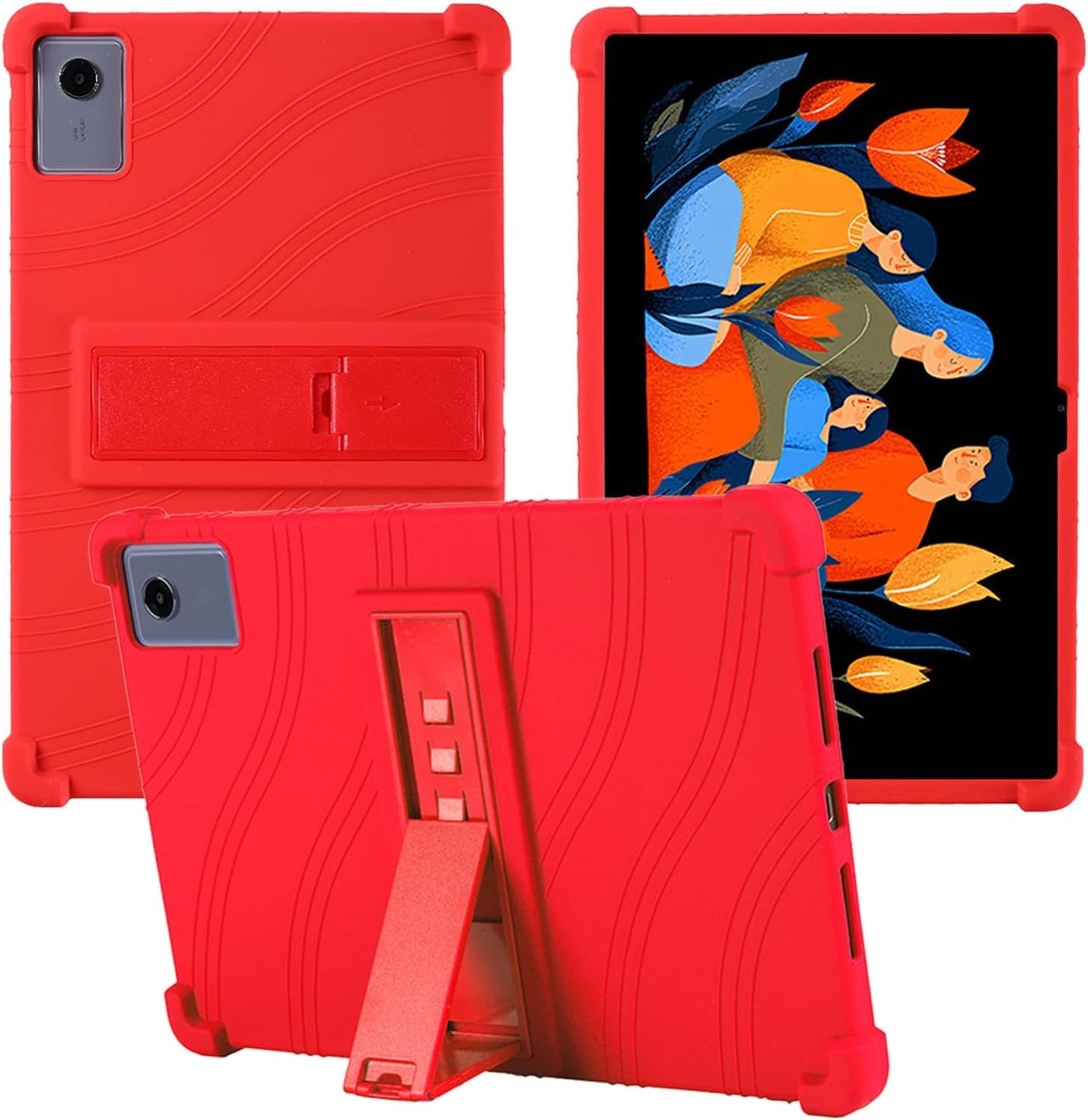 Silicone Tablet Case Compatible with Lenovo Idea Tab Plus 12.1", Kickstand, Shockproof, Kids