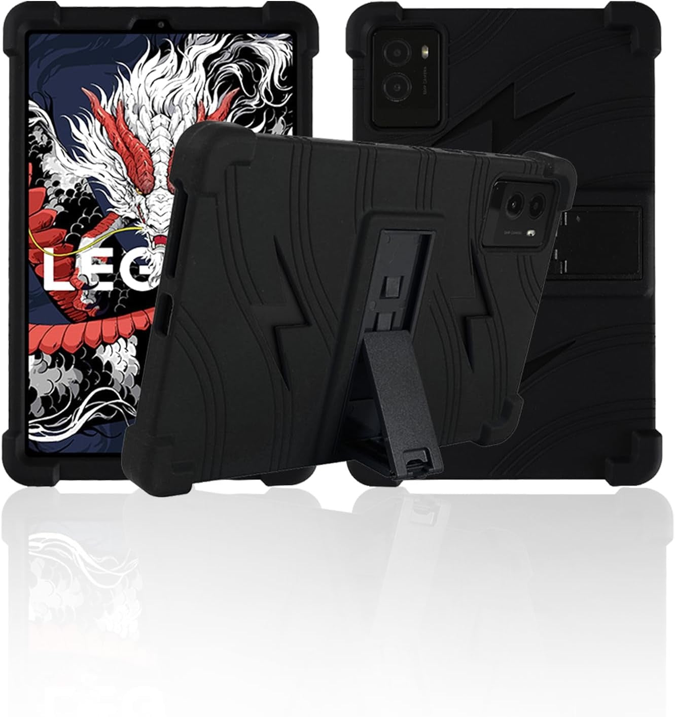 Soft Silicone Tablet Case Compatible with Lenovo Legion Y700 2025 Gen3, Adjustable Stand, Shockproof, Kids