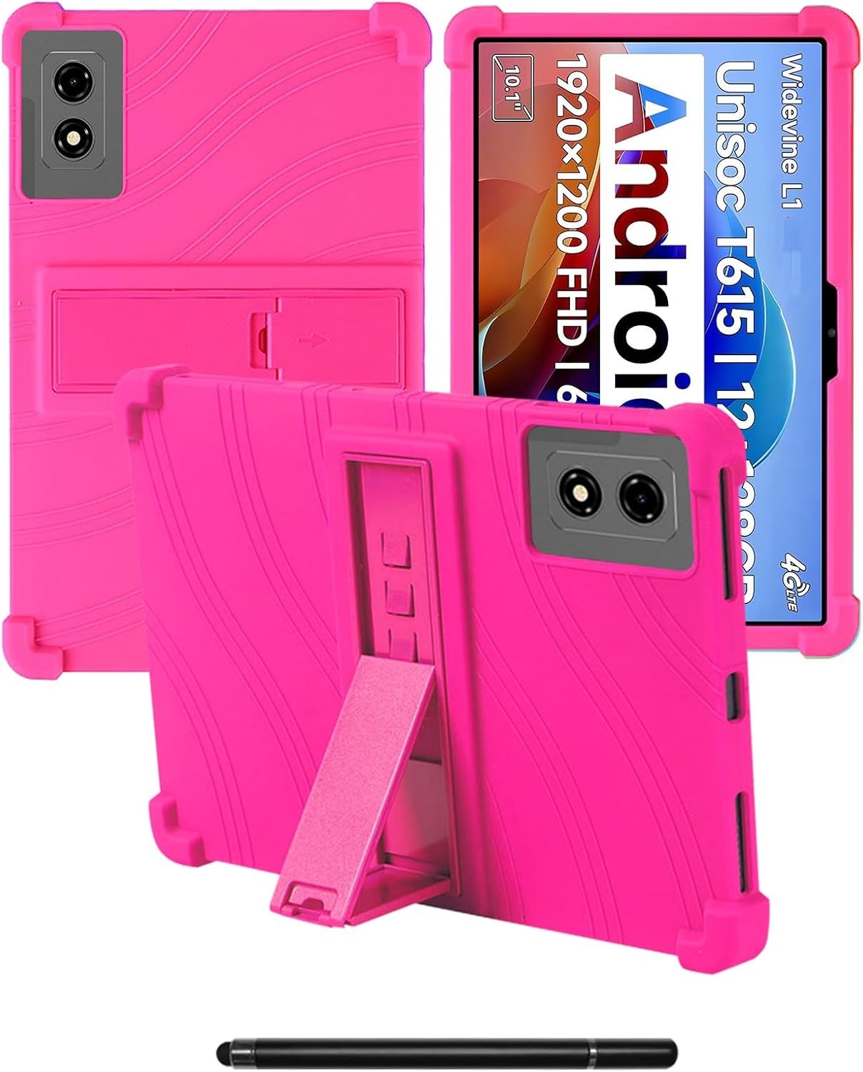 Soft Silicone Case for BNCF Bpad 10 Tablet 10 Inch, Shockproof Protective Cover with Adjustable Stand, Kids Friendly