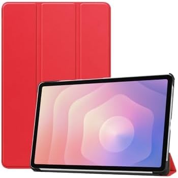 Tri-Fold Tablet Case for Samsung Galaxy Tab S11 2025, PU Leather, Full Protection, Red