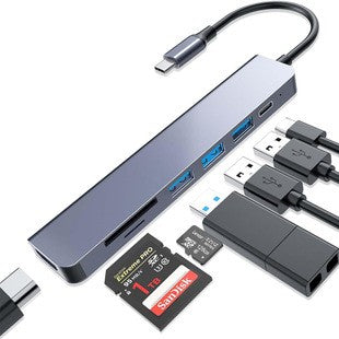 7-in-1 USB C Hub, HDMI, USB, for Phone, Laptop & Switch