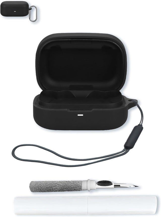 Silicone Case for B&O Beoplay Eleven Earbuds, Soft Protective Cover with Keychain & Lanyard
