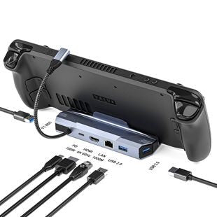 6-in-1 USB C Hub Docking Station for Steam Deck & Switch, 4K HDMI, Gigabit Ethernet