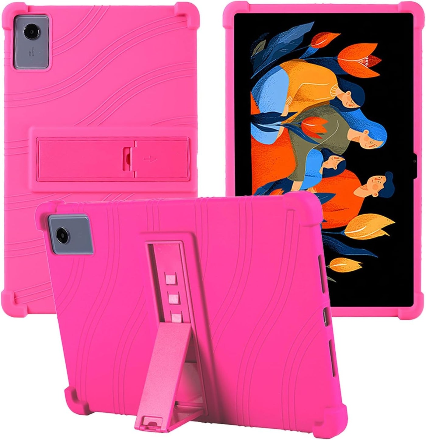 Compatible with Lenovo Idea Tab Plus 12.1" Silicone Case, Adjustable Stand Shockproof Kids