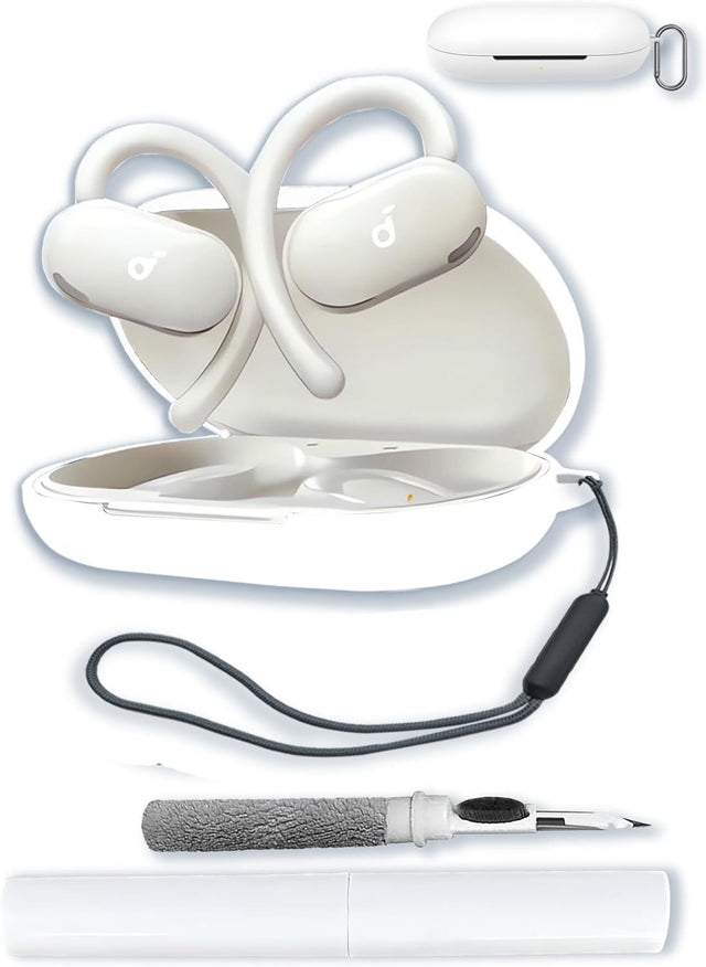 Silicone Case for Anker Soundcore V20i Earbuds - Soft Protective Cover with Keychain, Cleaning Kit & Lanyard
