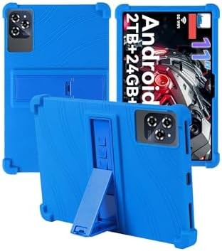 Soft Silicone Case for Tabwee W90 11 Inch Tablet, Shockproof Adjustable Stand, Kids Friendly Protective Cover (Blue)