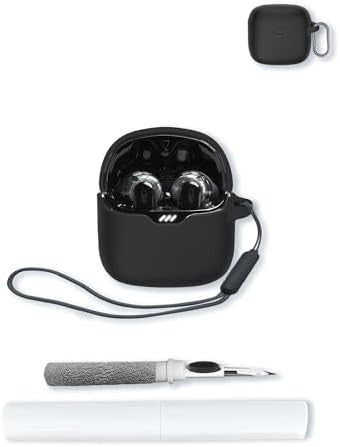 Silicone Case for JBL Tune Flex Earbuds, Soft Protective Cover with Keychain & Cleaning Kit