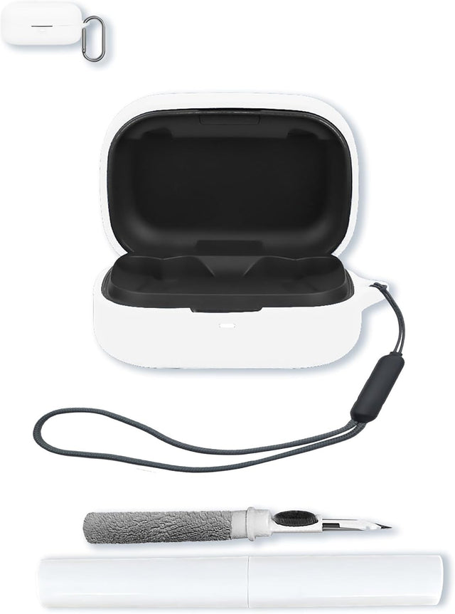 Silicone Case for B&O Beoplay Eleven Earbuds, Soft Protective Cover with Keychain & Lanyard