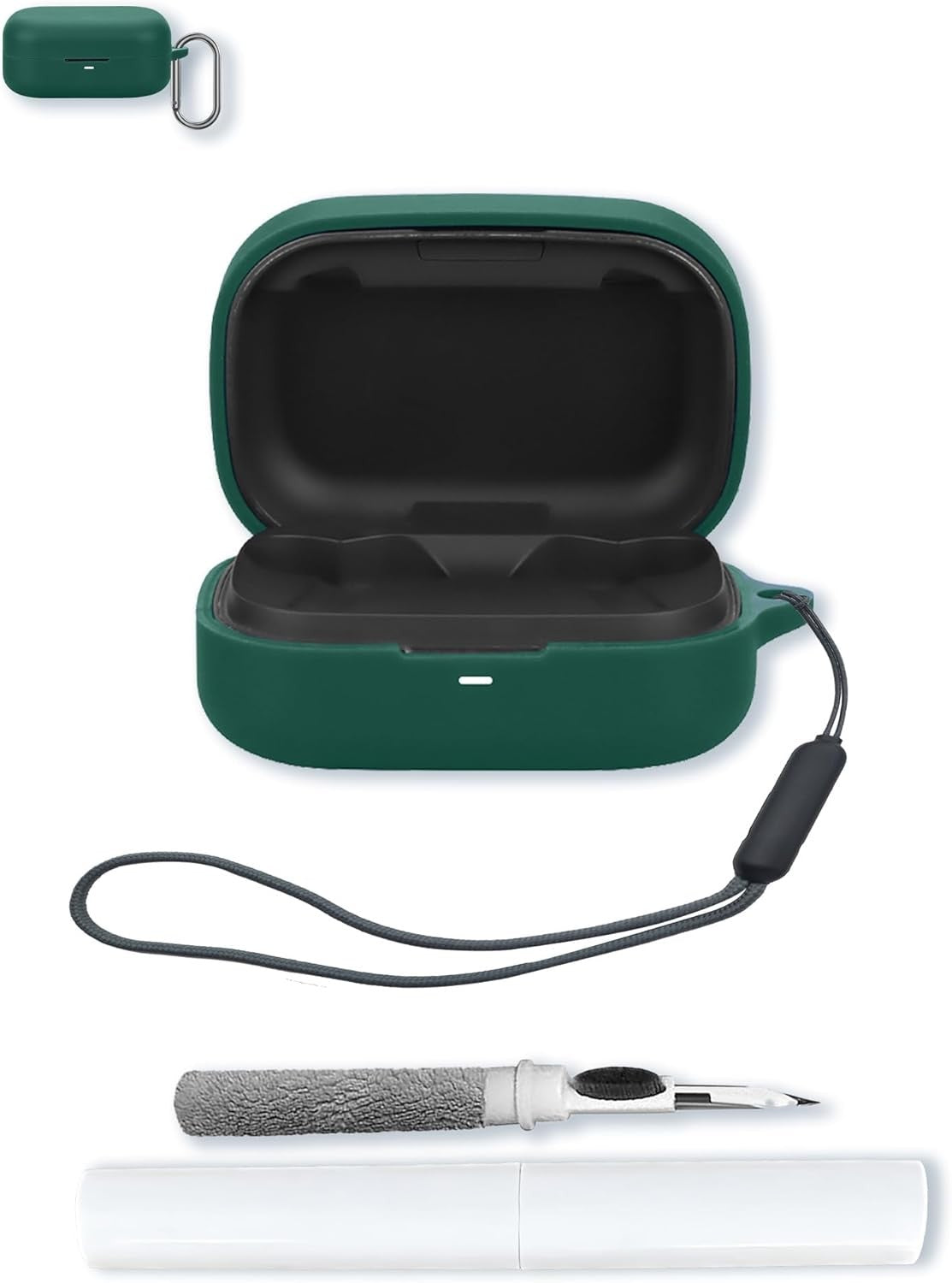Silicone Case for B&O Beoplay Eleven Earbuds, Soft Protective Cover with Keychain & Lanyard