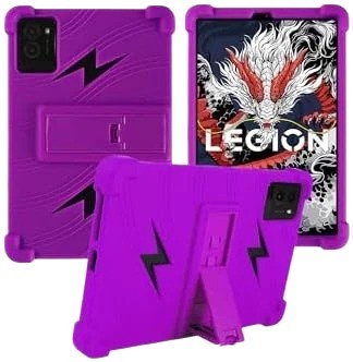 Soft Silicone Tablet Case Compatible with Lenovo Legion Y700 Gen3 8.8", Shockproof, Kickstand, Kids, Purple