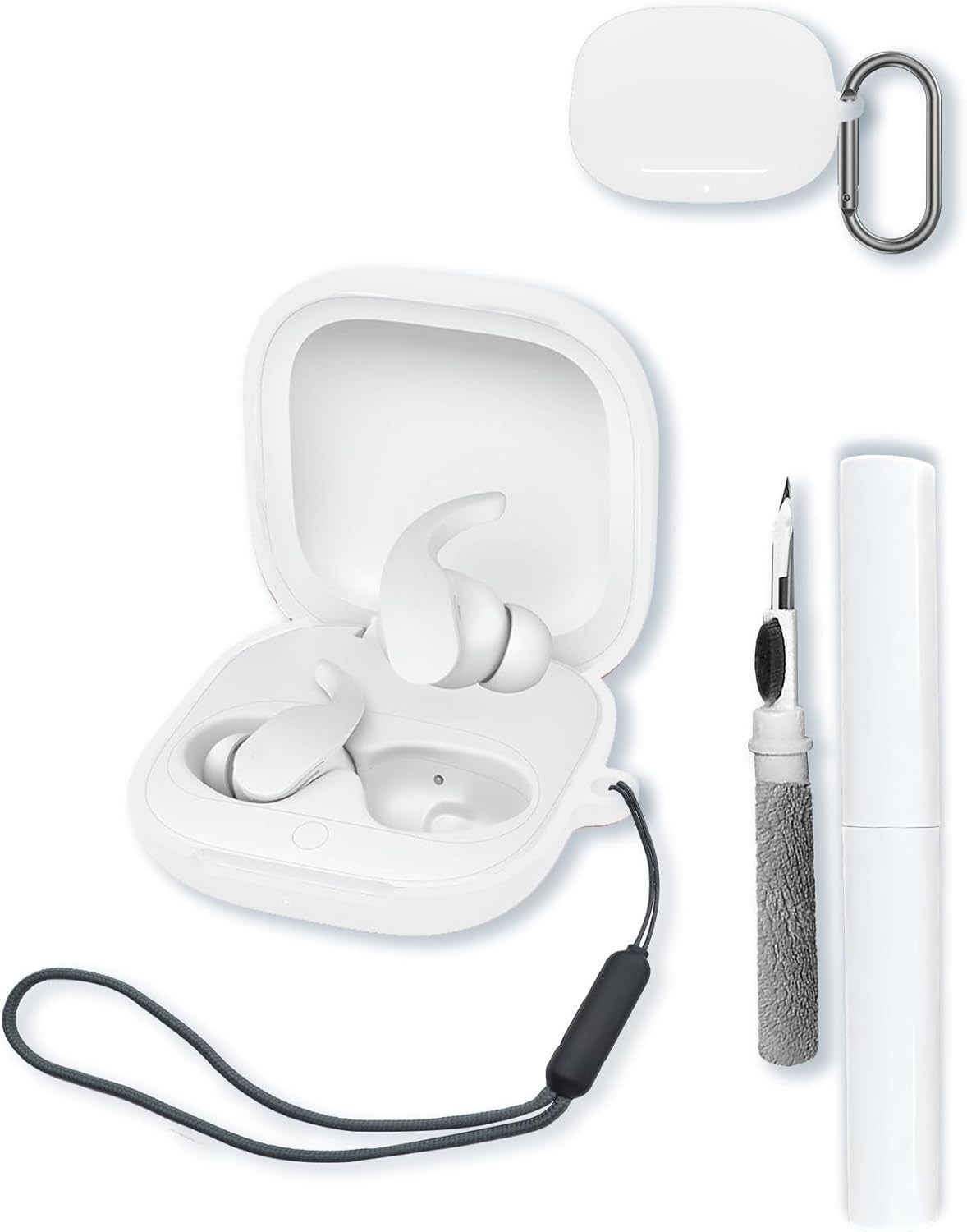 Compatible with Beats Fit Pro Silicone Cover, Keychain, Cleaning Pen, Lanyard