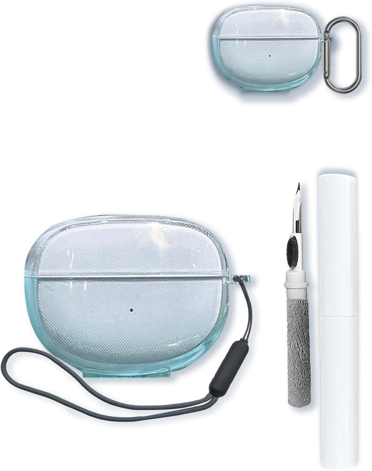 Compatible with Bose Ultra Open Earbuds, TPU Case, Keychain, Cleaning Kit & Lanyard