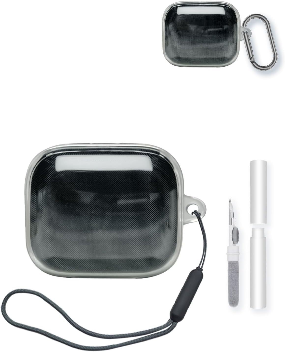 TPU Shockproof Case for Anker Soundcore P30i Earbuds, Clear, with Keychain & Lanyard