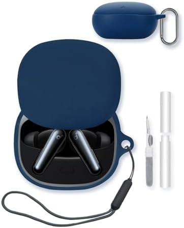Silicone Case for Anker Soundcore Liberty 5, Soft Protective, Shockproof, with Keychain & Lanyard