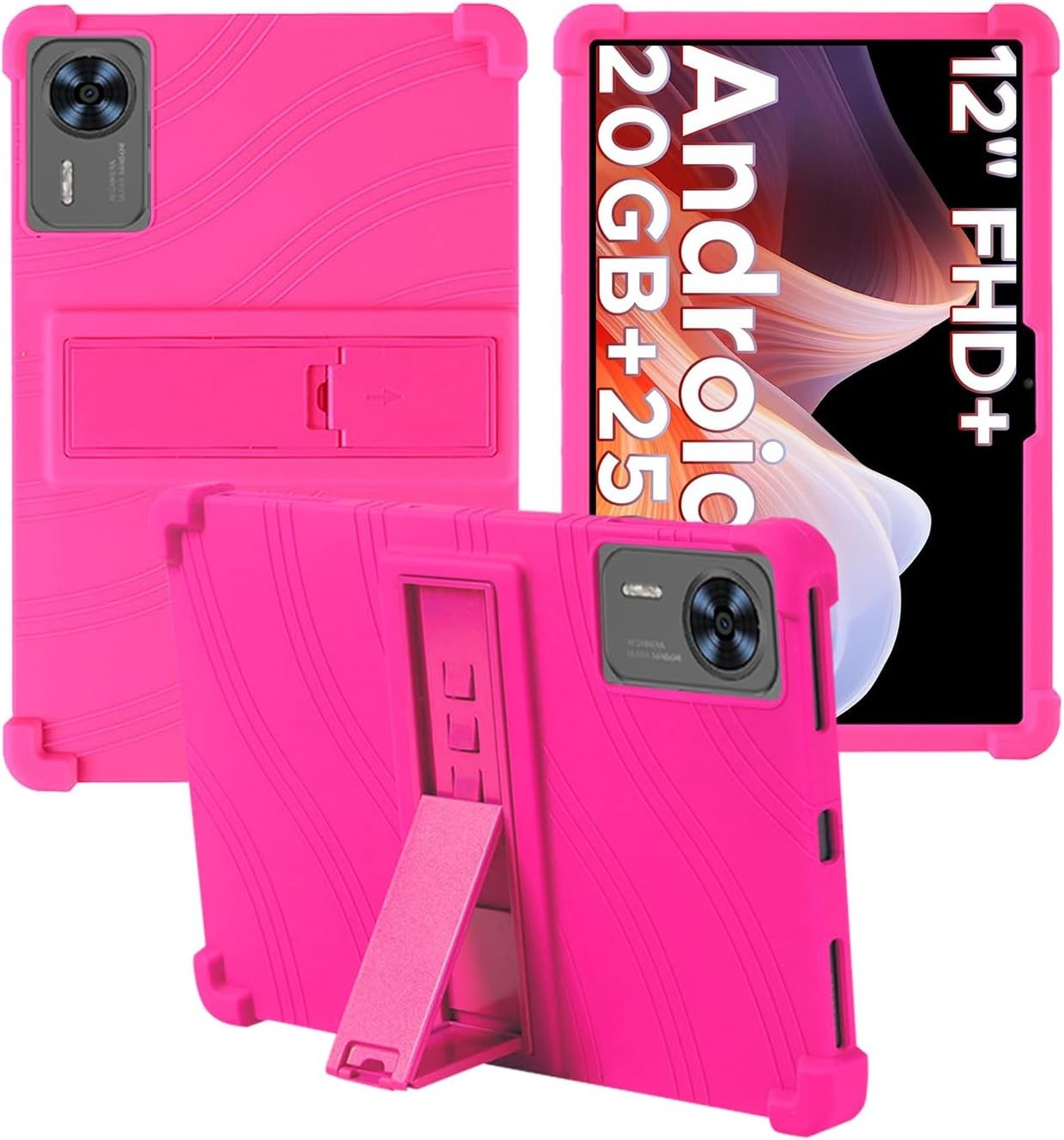 Soft Silicone Case Compatible with DOOGEE T36(2025), Shockproof Stand, Kid-Friendly