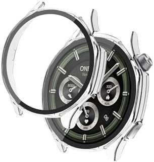2 Pack Ultra-Thin Hard PC Case with Tempered Glass Film for Oneplus Watch 3, Clear