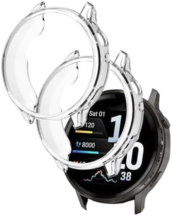 [2 Pack] Compatible with Garmin Venu 4 45mm TPU Semi-Around Hollow-Out Cover, Shockproof