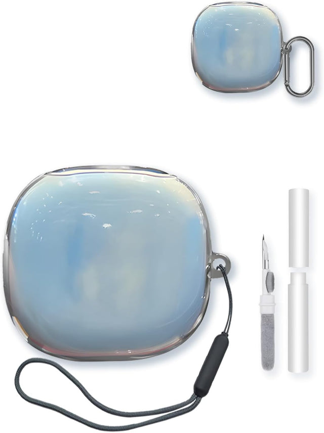 Soft TPU Case for SHOKZ OpenFit 2 T920, High Transparency Shockproof Cover with Keychain, Cleaning Kit & Lanyard