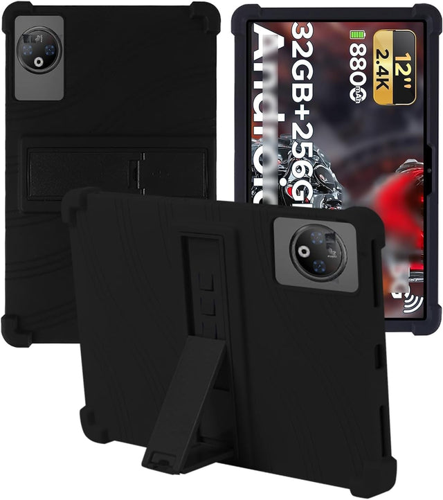 Soft Silicone Case for DOOGEE V Pad 2025 12 Inch Tablet, Shockproof with Adjustable Stand, Kids Friendly Protective Cover