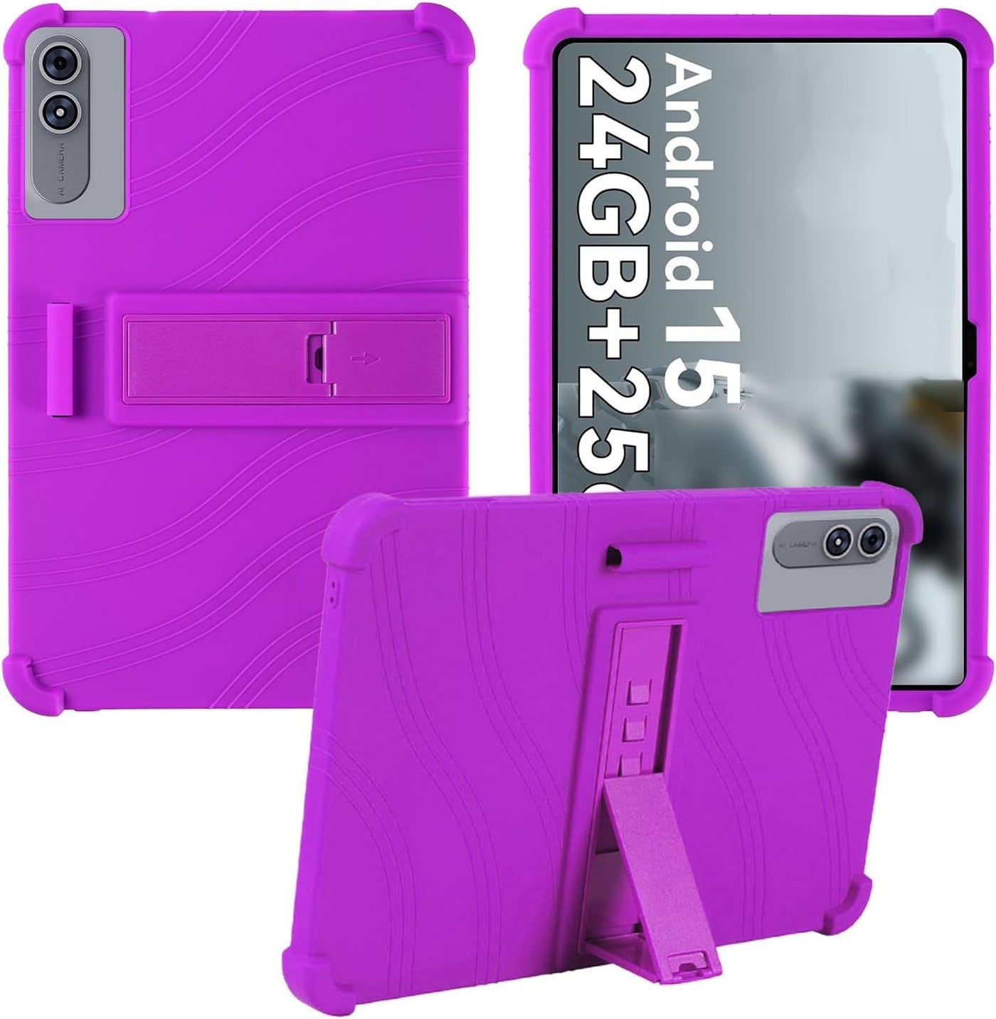 Soft Silicone Case Compatible with FIRYMID G99 13.4" Tablet, Adjustable Stand Shockproof Purple