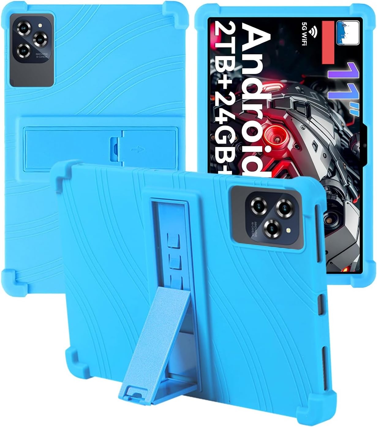 Compatible with Tabwee W90 11" Tablet Case, Soft Silicone Adjustable Stand Shockproof Kids Friendly Cover for W90 11"