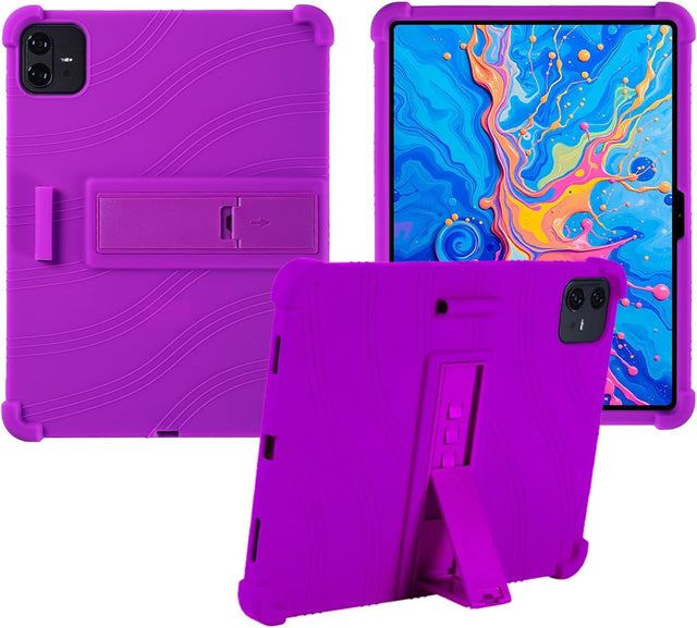 For TECLAST Artpad Pro 12.7 Inch Tablet Case, Soft Silicone Adjustable Kickstand, Shockproof, Rainbow Pattern