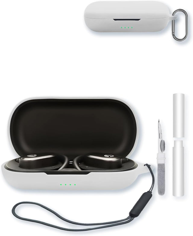 Silicone Case for Raycon Open Earbuds - Soft Protective Cover with Keychain, Cleaning Kit & Lanyard