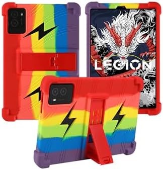 Compatible with Lenovo Legion Y700 2025 Gen3 Case, Silicone Shockproof Stand Kids Friendly Rainbow