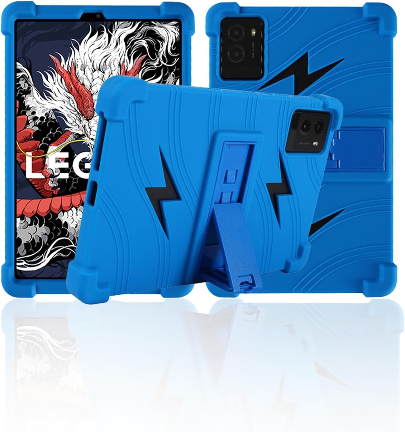 Compatible with Lenovo Legion Y700 2025 Gen3 Case, Soft Silicone, Adjustable Stand, Shockproof, Blue
