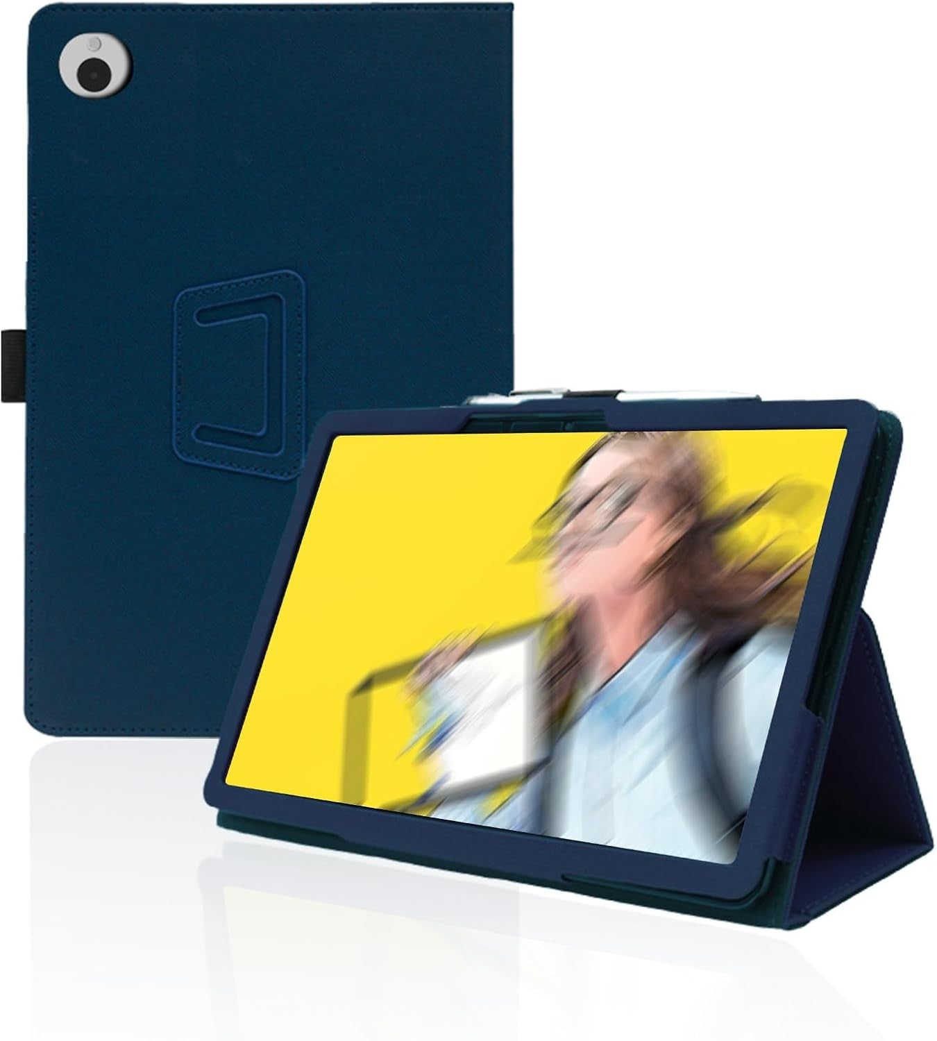 Folding Stand Case for Wacom MovinkPad 11, PU Leather, Pencil Holder, Wrist Strap, DEEPBLUE