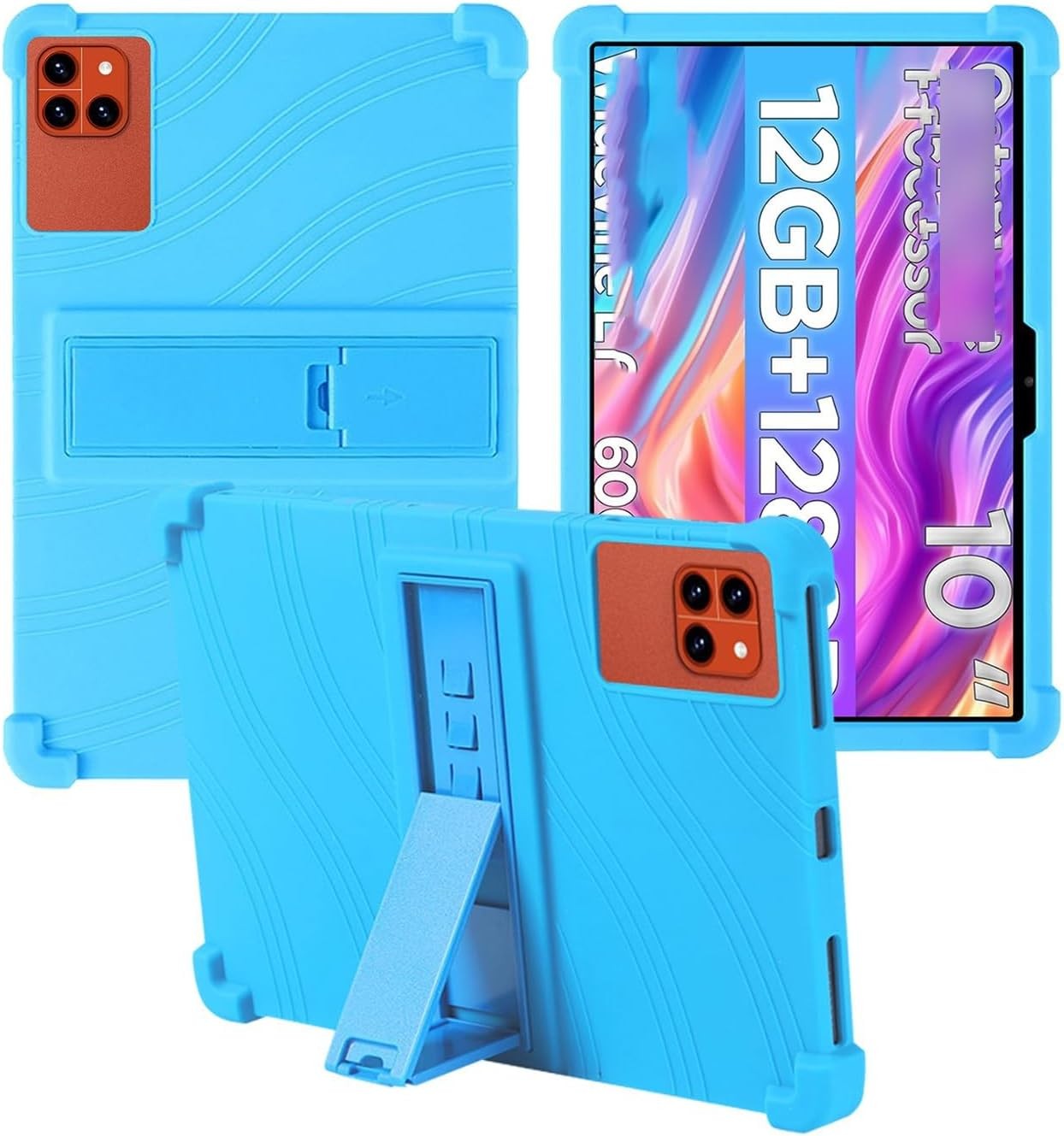 Soft Silicone Tablet Case Compatible with Callsky Tab Ctab 10 10.1", Adjustable Stand, Shockproof