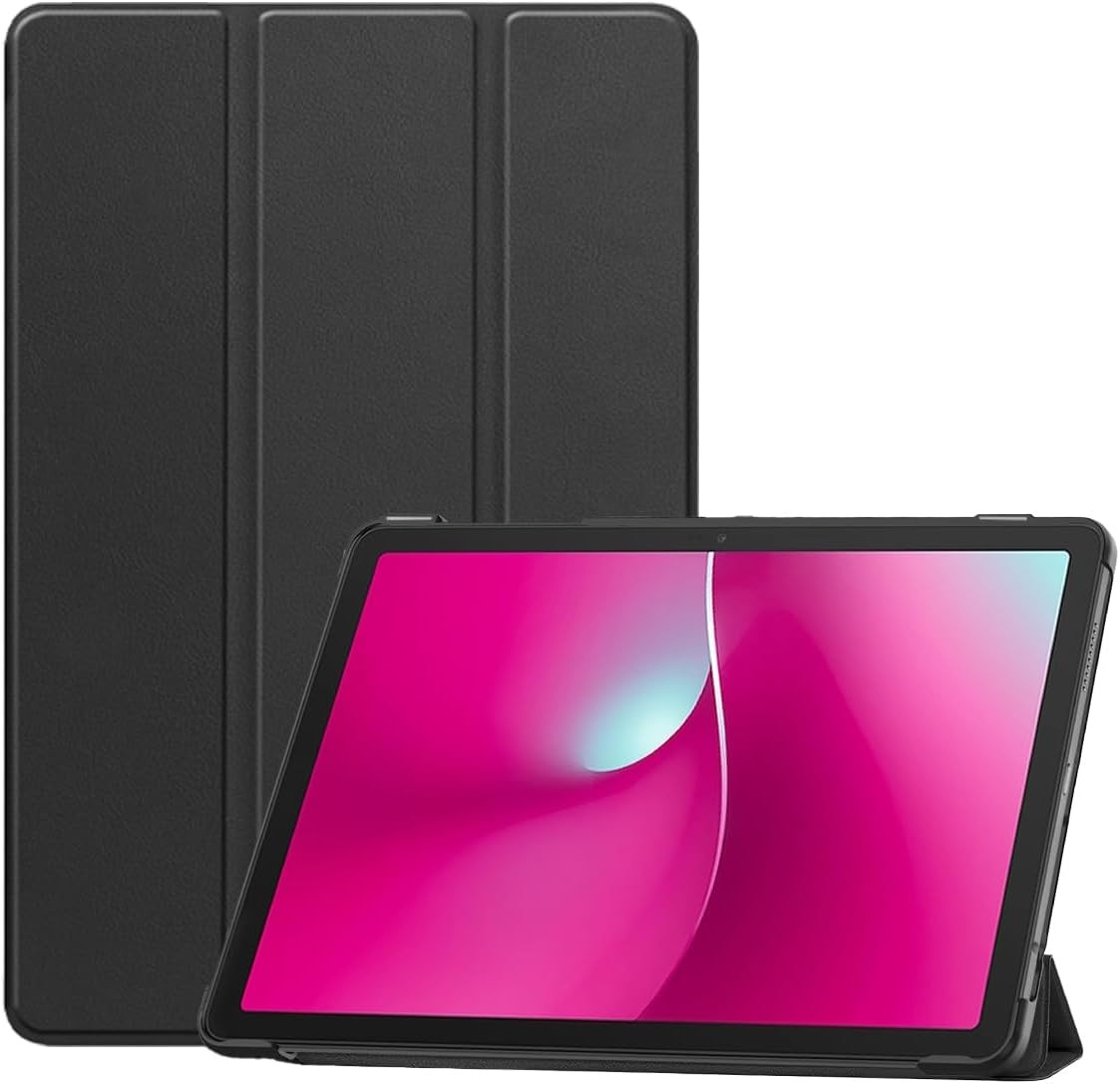 Compatible with T-Mobile REVVL TAB 2 5G 10.1" Tri-Fold PU Leather Case, Auto Sleep/Wake