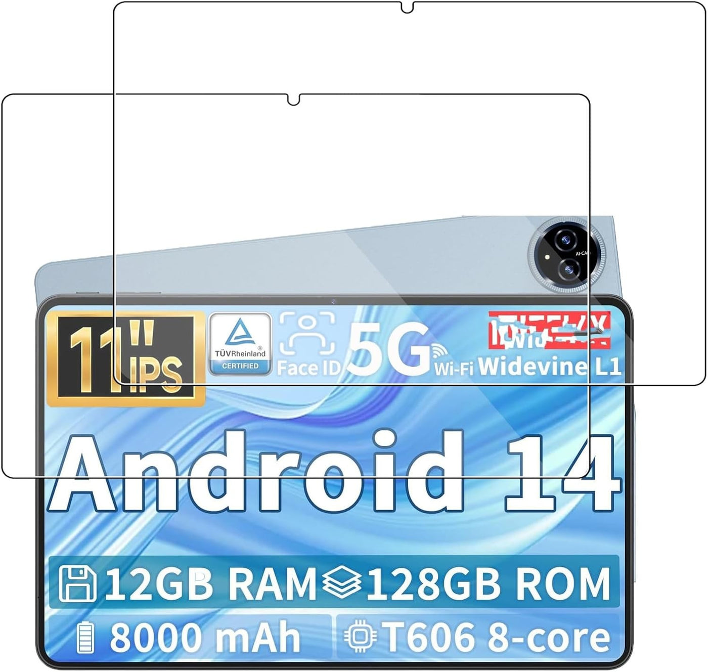 2 Pack Tempered Glass Screen Protector for QDDQ P80 11 Inch Tablet, 9H Hardness, Anti-Scratch, High Sensitivity