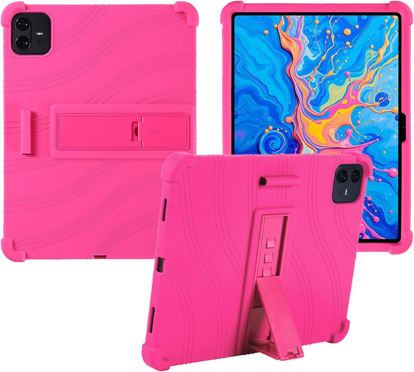 Silicone Tablet Case Compatible with TECLAST Artpad Pro 12.7", Adjustable Stand, Shockproof