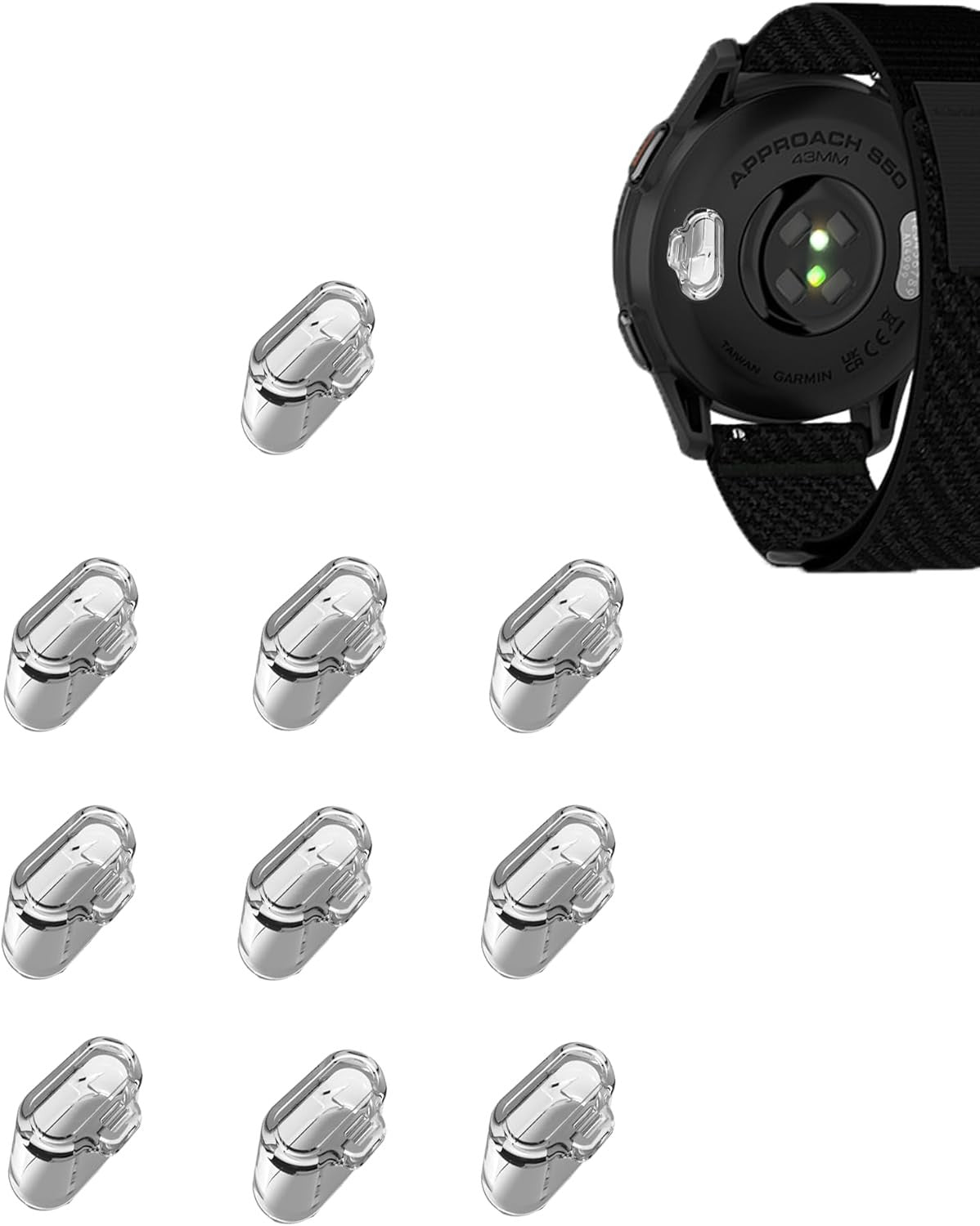 10 Pack Charger Port Protector for Garmin Approach S44/S50, TPU Dust Plug, Anti-Dust, Clear White