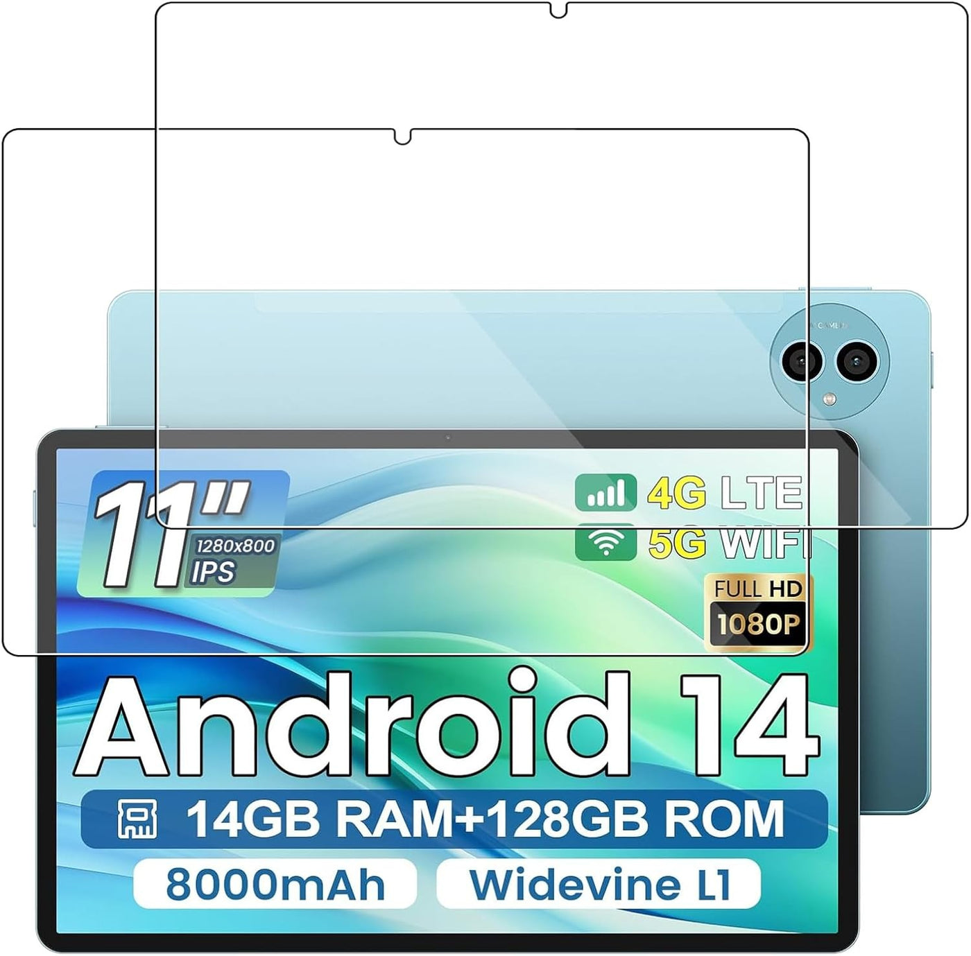 2 Pack Tempered Glass Screen Protector Compatible with Teclast P50 Tablet 11 inch