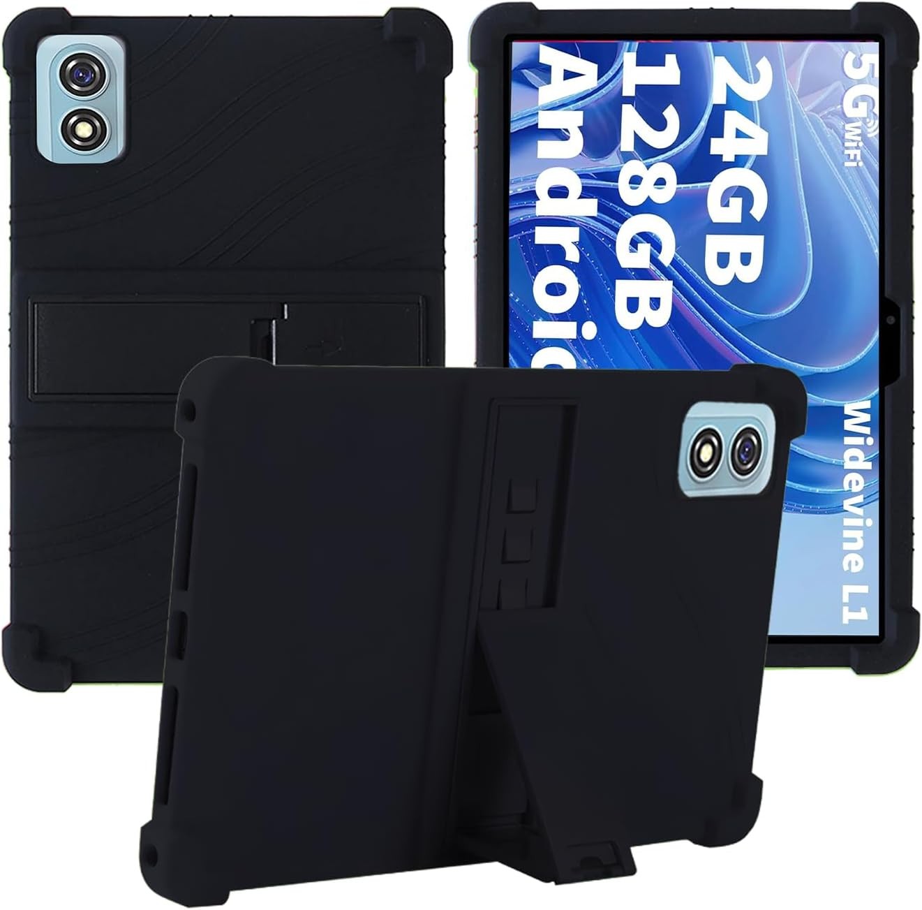 Soft Silicone Tablet Case Compatible with HISORL T901, Suicoey T901, YLEEBG T901, 10 Inch, Shockproof, Stand