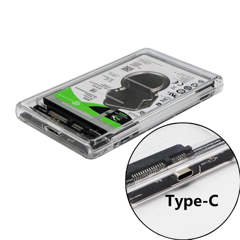Type-C to SATA Hard Drive Enclosure, 2.5 Inch External HDD Case, USB C to SATA Adapter