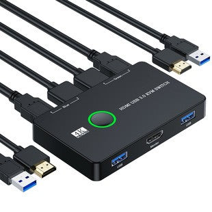 USB KVM Switch 4x4, USB 3.0, HDMI Extender, 4 In 4 Out