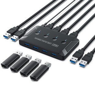 USB 3.0 4-Port Switch Hub, Printer Sharing, for Computer Accessories