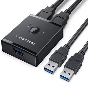 USB 3.0 Switch Selector 2-in-1 Out, Printer Sharing Hub, One-Button Switching
