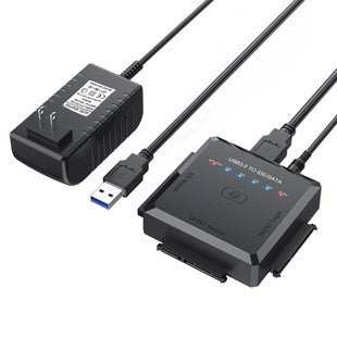 USB 3.0 to SATA IDE Adapter, 2.5/3.5 Inch Hard Drive Converter with One-Click Backup