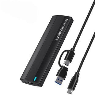 M.2 NVMe NGFF Dual Protocol SSD Enclosure, Type-C 3.0, Portable External Hard Drive