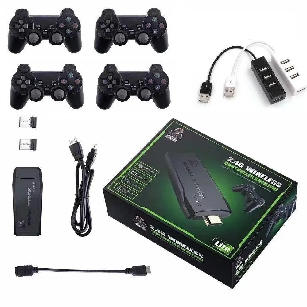 Wireless 2.4GHz Retro TV Gaming Stick, Built-in 10000 Games, Multi Languages, for Home