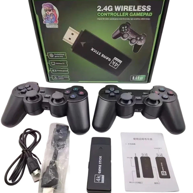 M8 Video Game Console Stick, 64GB 20000 Games, 4K HD, 2.4G Wireless Controller, Kids Party Gift