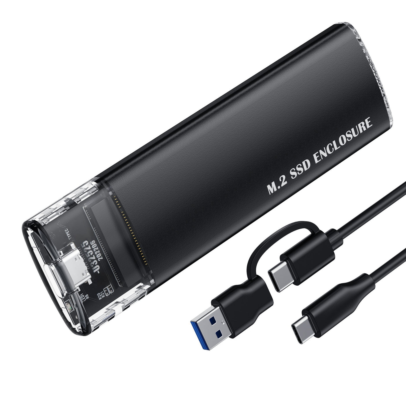 M.2 NVMe & SATA SSD Enclosure, USB-C, Dual Protocol, External Reader for M.2 Drives