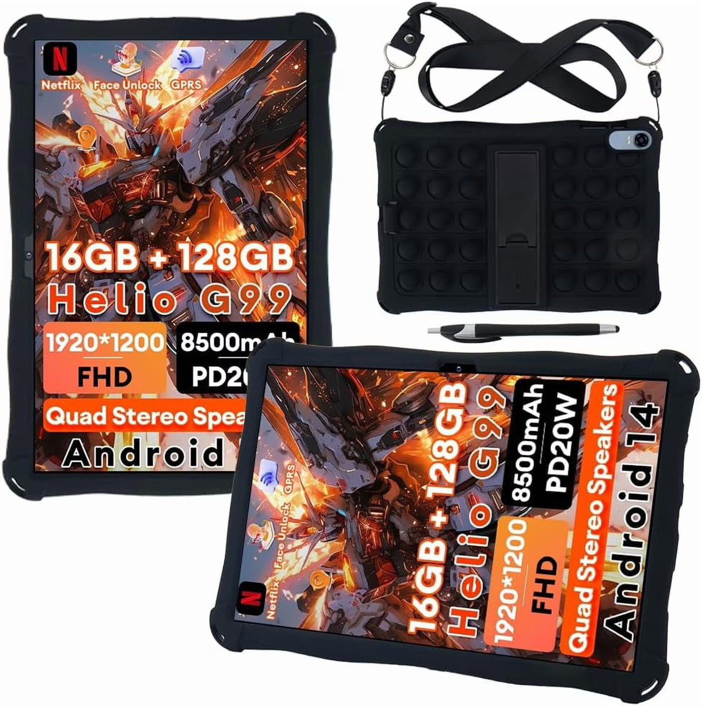 Compatible with Headwolf HPad5 UMIDIGI A13 Tab 10.5" Case, Shockproof PU Leather Stand Cover, Slim Protective Shell