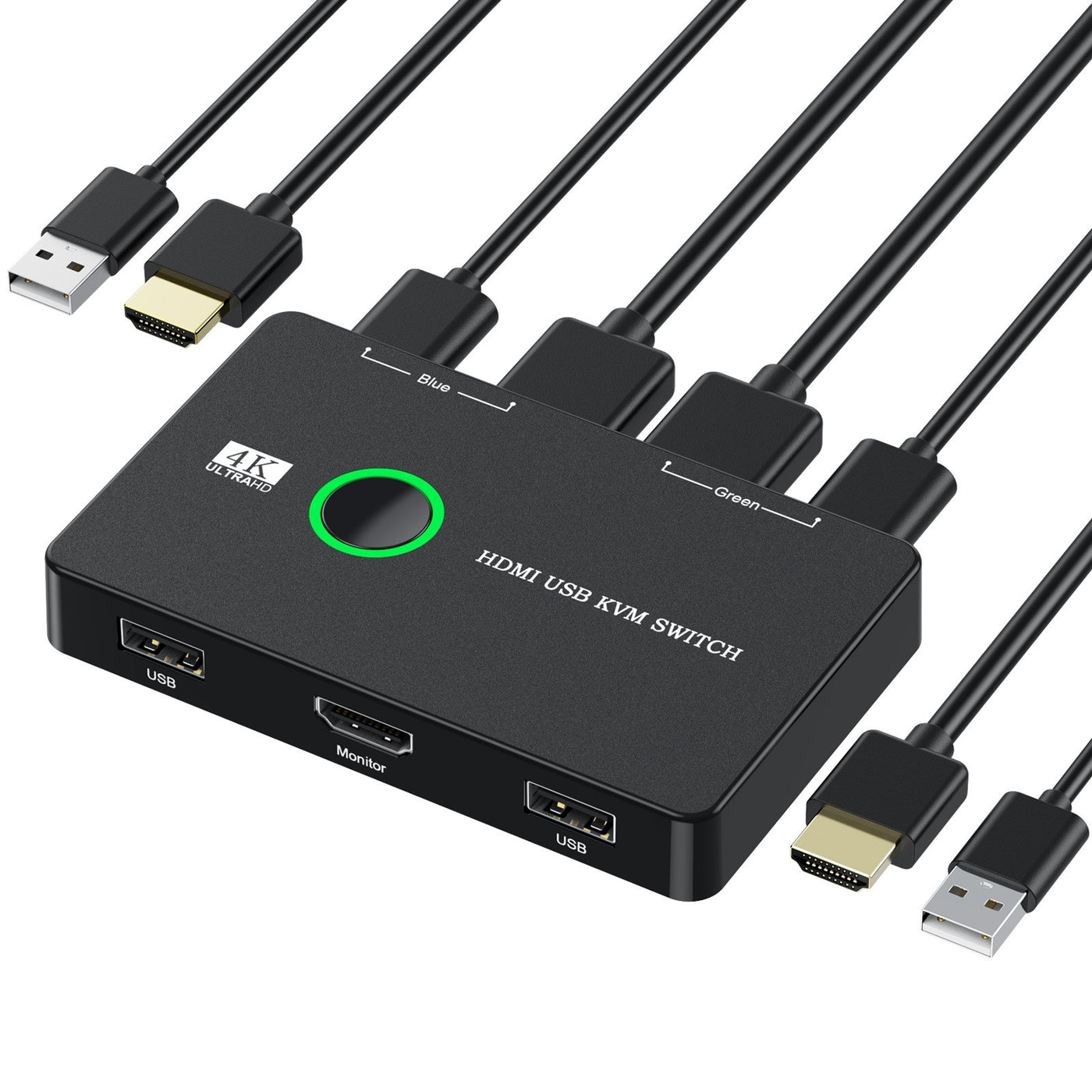 USB KVM Switch Selector 4x4, USB 3.0, HDMI Extender, for 4 Computers