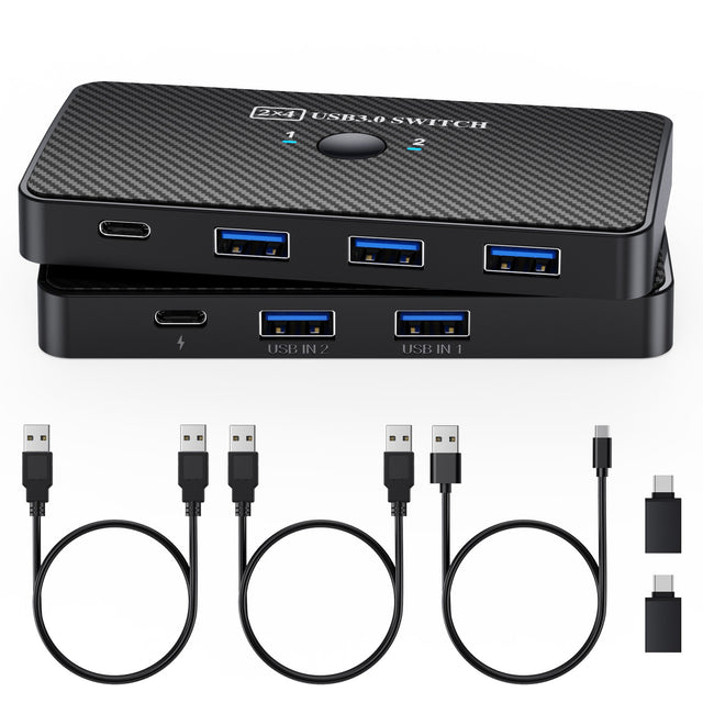 USB3.0 printer sharing device, computer switcher, 2-in-4-out 4-port splitter, USB extender, converter