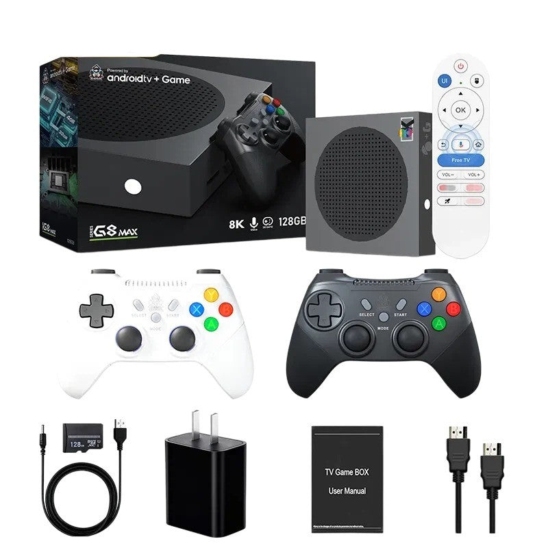 J G8 Max HD Video Game Console TV Box, Classic Retro Gaming with Wireless Controller, Portable